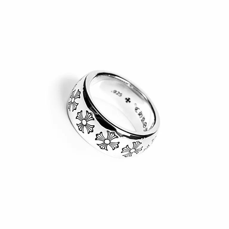 ETCHED PLUS BAND RING -2